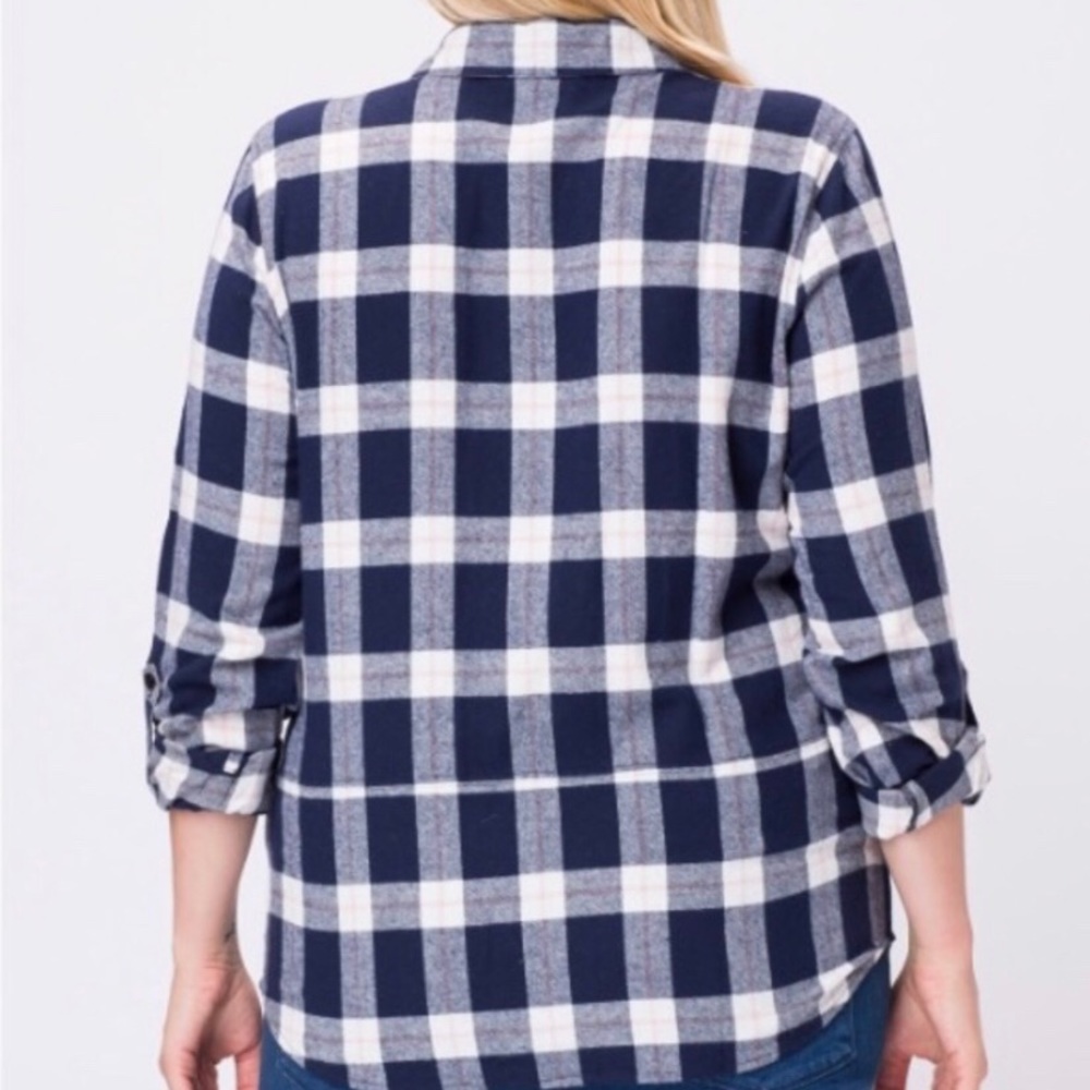 Plus Size Long Sleeve Plaid Shirt - Picture 2 of 5